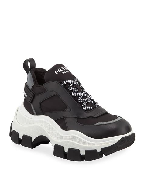 prada fabric chunky trainers|prada lace ups.